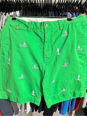 Polo by Ralph Lauren Green Chino Embroidered Shorts